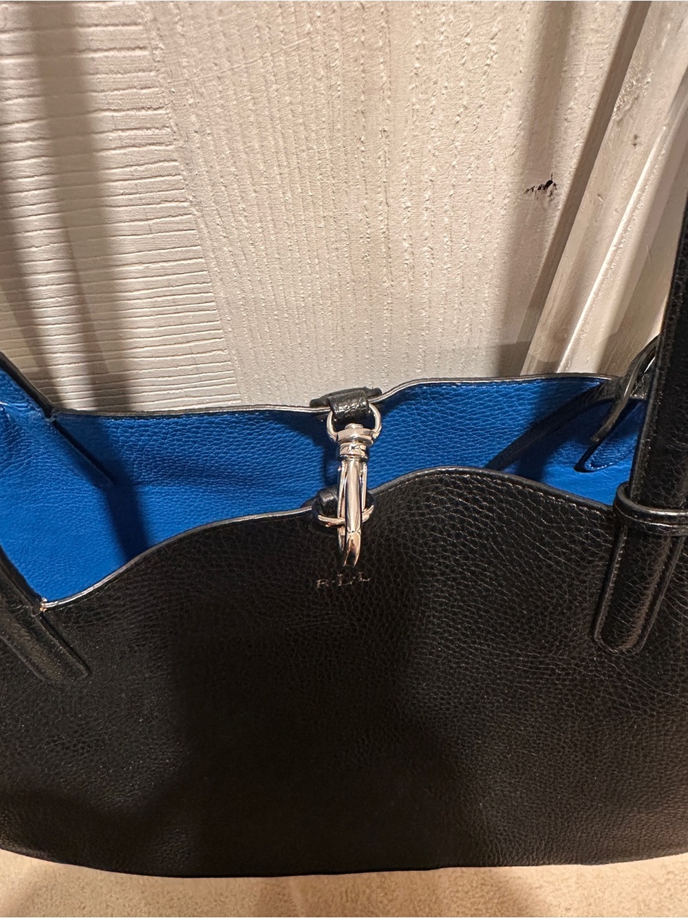 Lauren Ralph Lauren Black & Blue Reversible Faux-Leather Tote Bag - Picture 8 of 8